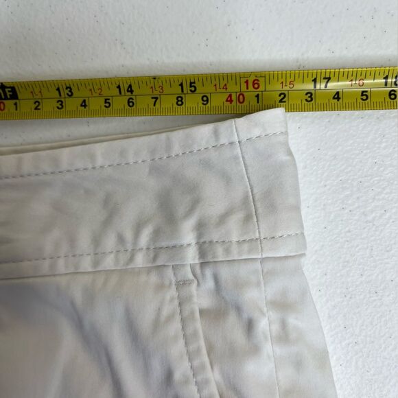 Banana Republic Stretch Washed Satin Crop Off White Cream Pants Women Size 10 - Picture 11 of 15